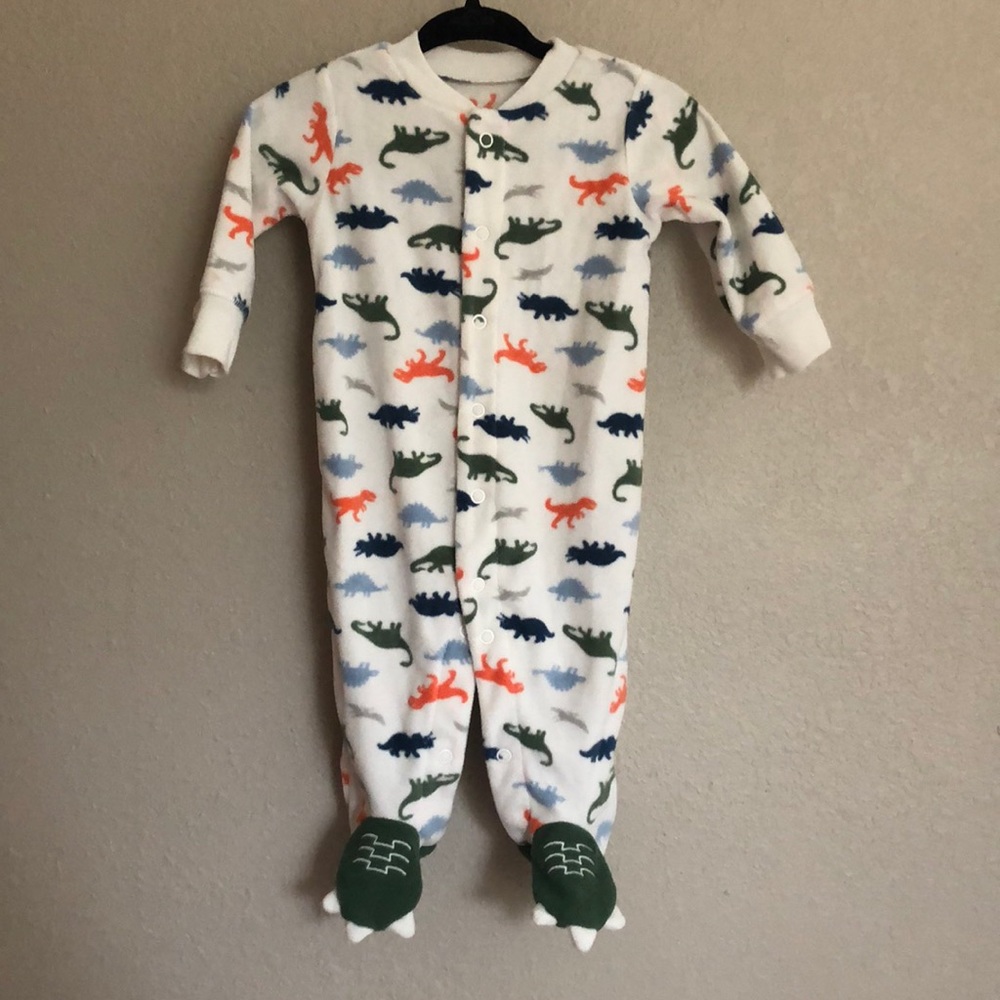 Carters Dino pjs with little Dino feet 3m